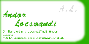 andor locsmandi business card